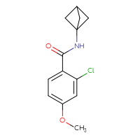 Chemical structure of N-{bicyclo[1.1.1]pentan-1-yl}-2-chloro-4-methoxybenzamide - CSSB01156968700