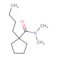 Chemical structure of 1-butyl-N,N-dimethylcyclopentane-1-carboxamide - CSSB02283616597