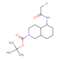Chemical structure of tert-butyl 5-(2-chloroacetamido)-decahydroisoquinoline-2-carboxylate - CSSB03554650373
