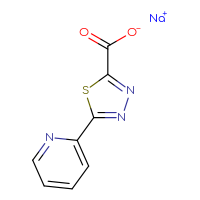 Chemical structure of sodium 5-(pyridin-2-yl)-1,3,4-thiadiazole-2-carboxylate - CSSB03496549267