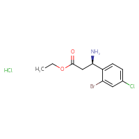 Chemical structure of ethyl (3R)-3-amino-3-(2-bromo-4-chlorophenyl)propanoate hydrochloride - CSSB03496470050