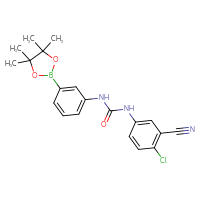 Chemical structure of 1-(4-chloro-3-cyanophenyl)-3-[3-(4,4,5,5-tetramethyl-1,3,2-dioxaborolan-2-yl)phenyl]urea - CSSB21332145099