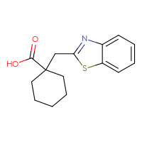 Chemical structure of 1-[(1,3-benzothiazol-2-yl)methyl]cyclohexane-1-carboxylic acid - CSSB00000609221