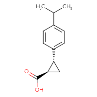 Chemical structure of (1R,2R)-2-[4-(propan-2-yl)phenyl]cyclopropane-1-carboxylic acid - CSSB00102722134