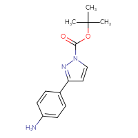 Chemical structure of tert-butyl 3-(4-aminophenyl)-1H-pyrazole-1-carboxylate - CSSB06587696562