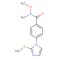 Chemical structure of N-methoxy-N-methyl-4-[2-(methylsulfanyl)-1H-imidazol-1-yl]benzamide - CSSB00026683232