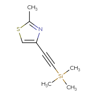 Chemical structure of 2-methyl-4-[2-(trimethylsilyl)ethynyl]-1,3-thiazole - CSSB00000090907
