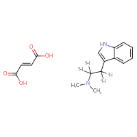 Chemical structure of (2E)-but-2-enedioic acid; [2-(1H-indol-3-yl)(1,1,2,2-²H₄)ethyl]dimethylamine - CSSB14948271730