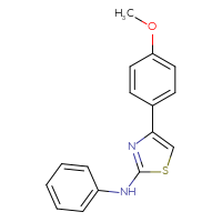 Chemical structure of 4-(4-methoxyphenyl)-N-phenyl-1,3-thiazol-2-amine - CSSB00054536616