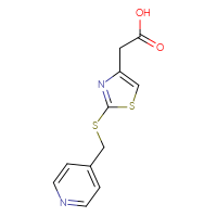 Chemical structure of 2-(2-{[(pyridin-4-yl)methyl]sulfanyl}-1,3-thiazol-4-yl)acetic acid - CSSB00005522995