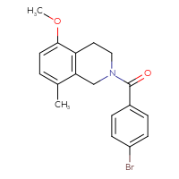 Chemical structure of 2-(4-bromobenzoyl)-5-methoxy-8-methyl-1,2,3,4-tetrahydroisoquinoline - CSSB15584398056