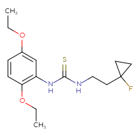 Chemical structure of 1-(2,5-diethoxyphenyl)-3-[2-(1-fluorocyclopropyl)ethyl]thiourea - CSSB21432518582
