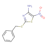 Chemical structure of 2-(benzylsulfanyl)-5-nitro-1,3-thiazol-4-amine - CSSB00103160663