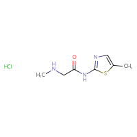 Chemical structure of N-(5-methyl-1,3-thiazol-2-yl)-2-(methylamino)acetamide hydrochloride - CSSB03437849457