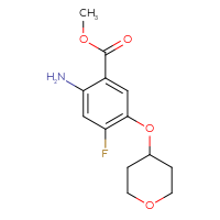 Chemical structure of methyl 2-amino-4-fluoro-5-(oxan-4-yloxy)benzoate - CSSB00000759663