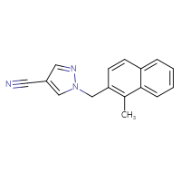 Chemical structure of 1-[(1-methylnaphthalen-2-yl)methyl]-1H-pyrazole-4-carbonitrile - CSSB06720137403