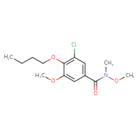 Chemical structure of 4-butoxy-3-chloro-N,5-dimethoxy-N-methylbenzamide - CSSB02039190211