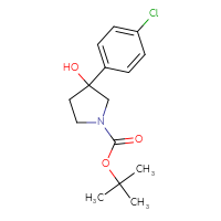 Chemical structure of tert-butyl 3-(4-chlorophenyl)-3-hydroxypyrrolidine-1-carboxylate - CSSB00010245695