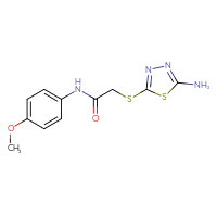 Chemical structure of 2-[(5-amino-1,3,4-thiadiazol-2-yl)sulfanyl]-N-(4-methoxyphenyl)acetamide - CSSB00020599857