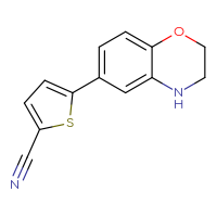 Chemical structure of 5-(3,4-dihydro-2H-1,4-benzoxazin-6-yl)thiophene-2-carbonitrile - CSSB00153394429