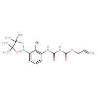 Chemical structure of prop-2-en-1-yl N-{[2-methyl-3-(4,4,5,5-tetramethyl-1,3,2-dioxaborolan-2-yl)phenyl]carbamoyl}carbamate - CSSB21245997084