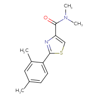Chemical structure of 2-(2,4-dimethylphenyl)-N,N-dimethyl-1,3-thiazole-4-carboxamide - CSSB00025990034