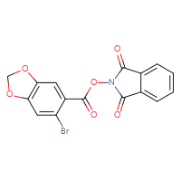 Chemical structure of 1,3-dioxo-2,3-dihydro-1H-isoindol-2-yl 6-bromo-2H-1,3-benzodioxole-5-carboxylate - CSSB06258928241