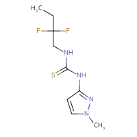 Chemical structure of 3-(2,2-difluorobutyl)-1-(1-methyl-1H-pyrazol-3-yl)thiourea - CSSB21432444527