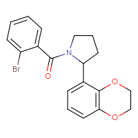 Chemical structure of 1-(2-bromobenzoyl)-2-(2,3-dihydro-1,4-benzodioxin-5-yl)pyrrolidine - CSSB00324676464