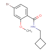 Chemical structure of 4-bromo-N-(cyclobutylmethyl)-2-methoxybenzamide - CSSB00005622092