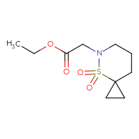 Chemical structure of ethyl 2-{4,4-dioxo-4λ⁶-thia-5-azaspiro[2.5]octan-5-yl}acetate - CSSB00122497334