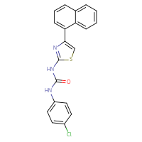 Chemical structure of 1-(4-chlorophenyl)-3-[4-(naphthalen-1-yl)-1,3-thiazol-2-yl]urea - CSSB00025728866