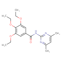 Chemical structure of N-(4,6-dimethylpyrimidin-2-yl)-3,4,5-triethoxybenzamide - CSSB00046725860