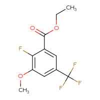 Chemical structure of ethyl 2-fluoro-3-methoxy-5-(trifluoromethyl)benzoate - CSSB21103687609