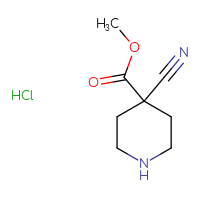 Chemical structure of methyl 4-cyanopiperidine-4-carboxylate hydrochloride - CSSB00000696953