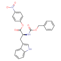 Chemical structure of 4-nitrophenyl (2S)-2-{[(benzyloxy)carbonyl]amino}-3-(1H-indol-3-yl)propanoate - CSSB00020628018