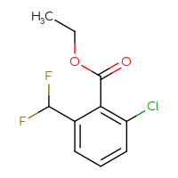 Chemical structure of ethyl 2-chloro-6-(difluoromethyl)benzoate - CSSB00054542515