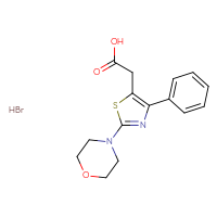 Chemical structure of 2-[2-(morpholin-4-yl)-4-phenyl-1,3-thiazol-5-yl]acetic acid hydrobromide - CSSB00000726957