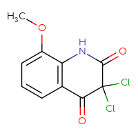 Chemical structure of 3,3-dichloro-8-methoxy-1,2,3,4-tetrahydroquinoline-2,4-dione - CSSB00010732383