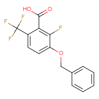 Chemical structure of 3-(benzyloxy)-2-fluoro-6-(trifluoromethyl)benzoic acid - CSSB06448261049