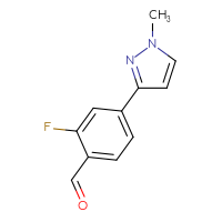 Chemical structure of 2-fluoro-4-(1-methyl-1H-pyrazol-3-yl)benzaldehyde - CSSB00013954168