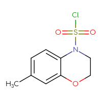 Chemical structure of 7-methyl-3,4-dihydro-2H-1,4-benzoxazine-4-sulfonyl chloride - CSSB14959847473