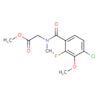 Chemical structure of methyl 2-[1-(4-chloro-2-fluoro-3-methoxyphenyl)-N-methylformamido]acetate - CSSB06456051572