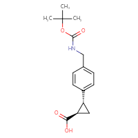 Chemical structure of (1R,2R)-2-[4-({[(tert-butoxy)carbonyl]amino}methyl)phenyl]cyclopropane-1-carboxylic acid - CSSB00133019477