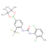 Chemical structure of 3-(2,6-dichloro-3-methylphenyl)-1-[4-(4,4,5,5-tetramethyl-1,3,2-dioxaborolan-2-yl)-2-(trifluoromethyl)phenyl]urea - CSSB21332114415