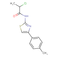 Chemical structure of 2-chloro-N-[4-(4-methylphenyl)-1,3-thiazol-2-yl]propanamide - CSSB00000595163