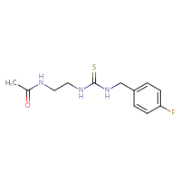 Chemical structure of N-[2-({[(4-fluorophenyl)methyl]carbamothioyl}amino)ethyl]acetamide - CSSB01393834007