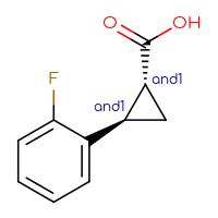 Chemical structure of rac-(1R,2R)-2-(2-fluorophenyl)cyclopropane-1-carboxylic acid - CSSB00025770935