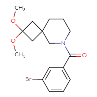 Chemical structure of 6-(3-bromobenzoyl)-2,2-dimethoxy-6-azaspiro[3.5]nonane - CSSB07139218093