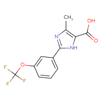 Chemical structure of 4-methyl-2-[3-(trifluoromethoxy)phenyl]-1H-imidazole-5-carboxylic acid - CSSB00020649533